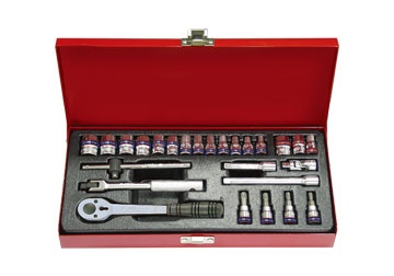 1/4" bộ tuýp 26 chi tiết hệ inch & hệ mét Kingtony 2526CR 1/4" bộ tuýp 26 chi tiết hệ inch & hệ mét Kingtony 2526CR